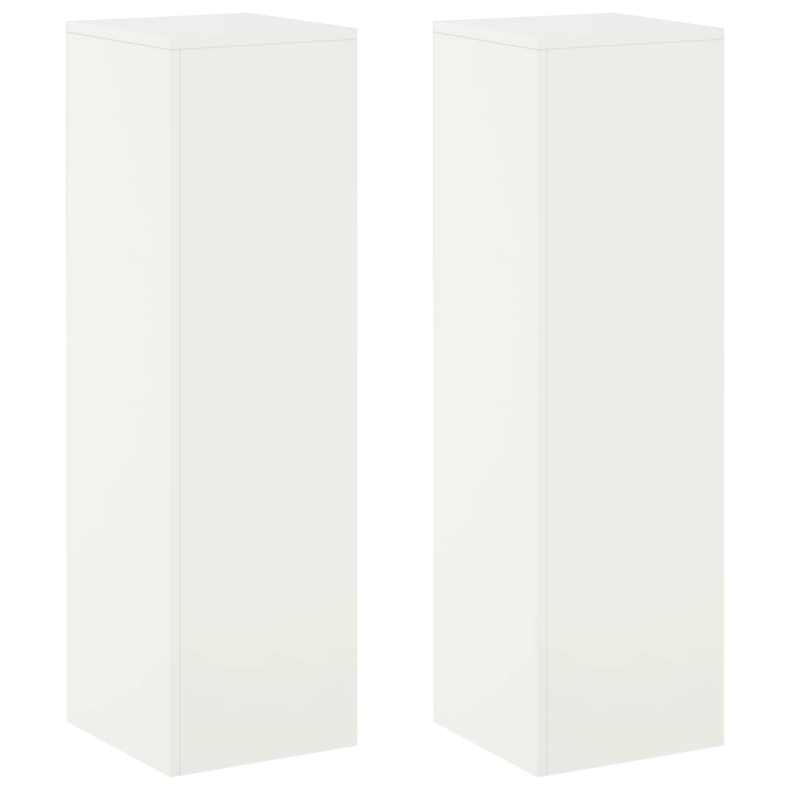 vidaXL Стойка за растения 2 pcs Бяло 30 x 30 x 100 см Стомана