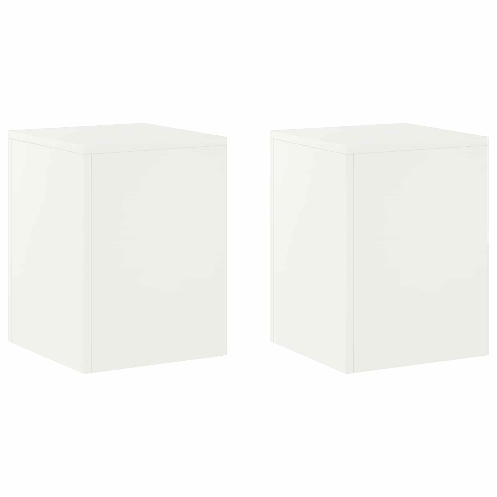 vidaXL Стойка за растения 2 pcs Бяло 30 x 30 x 40 cm Стомана