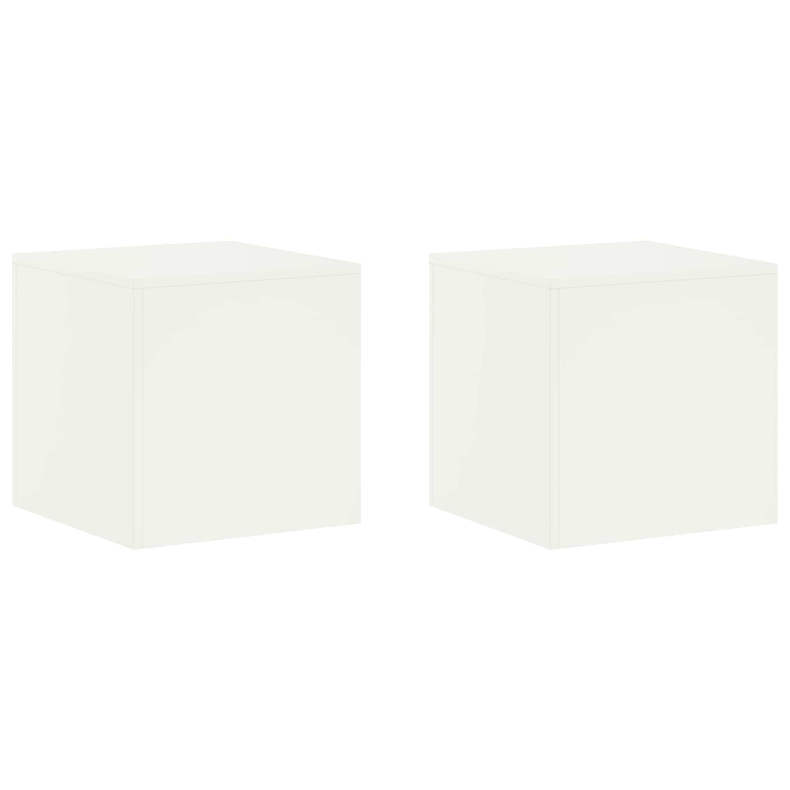 vidaXL Стойка за растения 2 pcs Бяло 40 x 40 x 40 cm Стомана