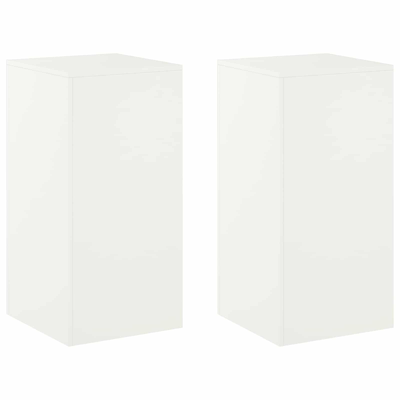 vidaXL Стойка за растения 2 pcs Бяло 40 x 40 x 80 cm Стомана