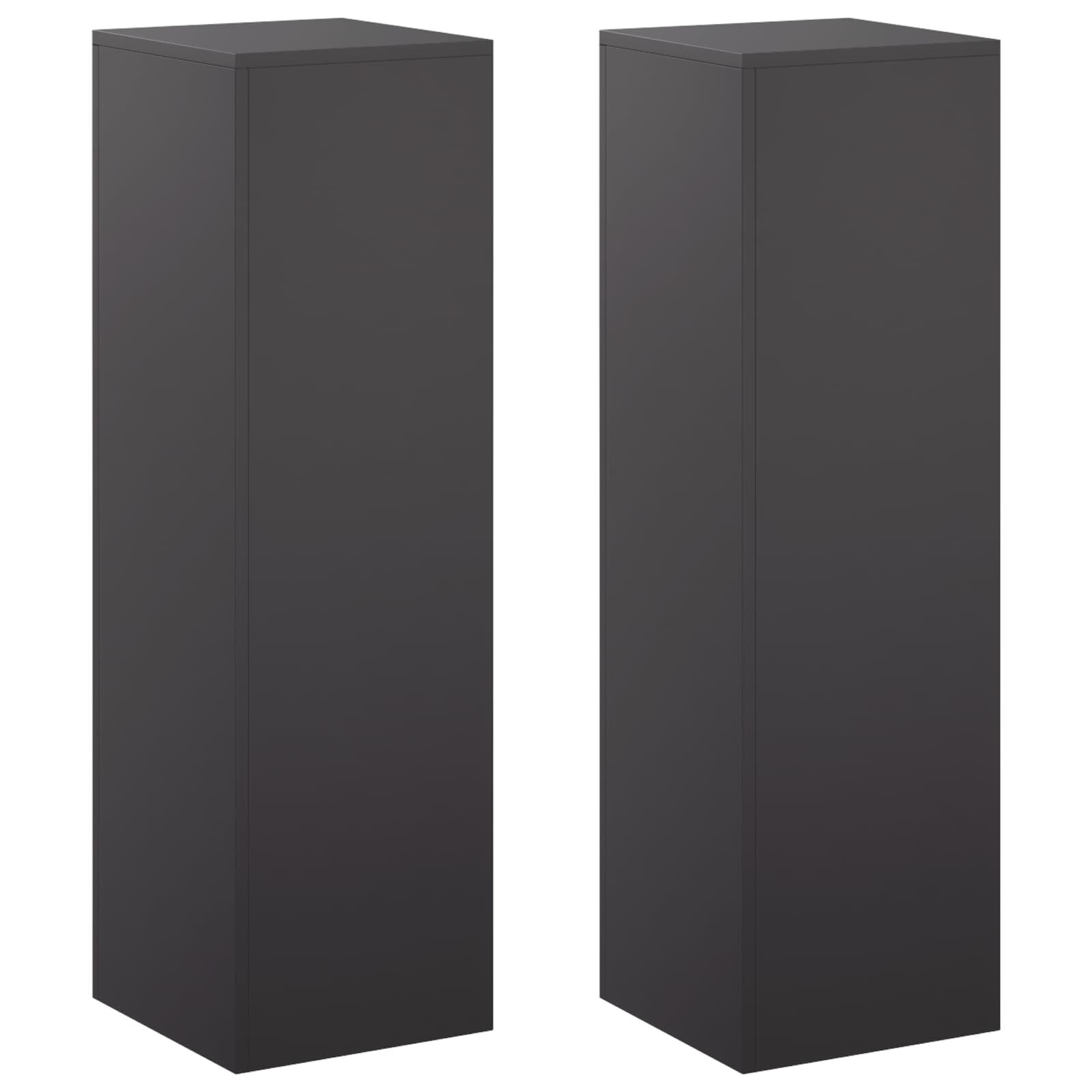 vidaXL Стойка за растения 2 pcs Черно 30 x 30 x 100 см Стомана