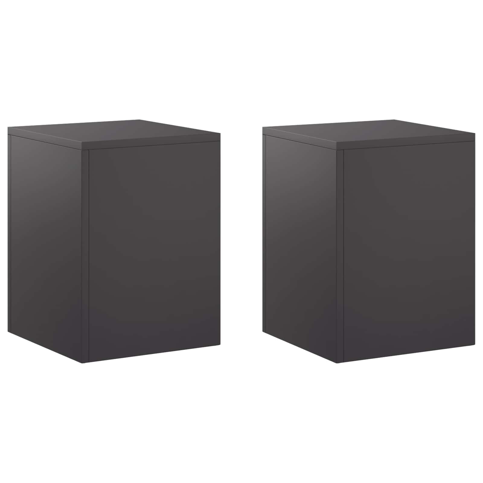 vidaXL Стойка за растения 2 pcs Черно 30 x 30 x 40 cm Стомана
