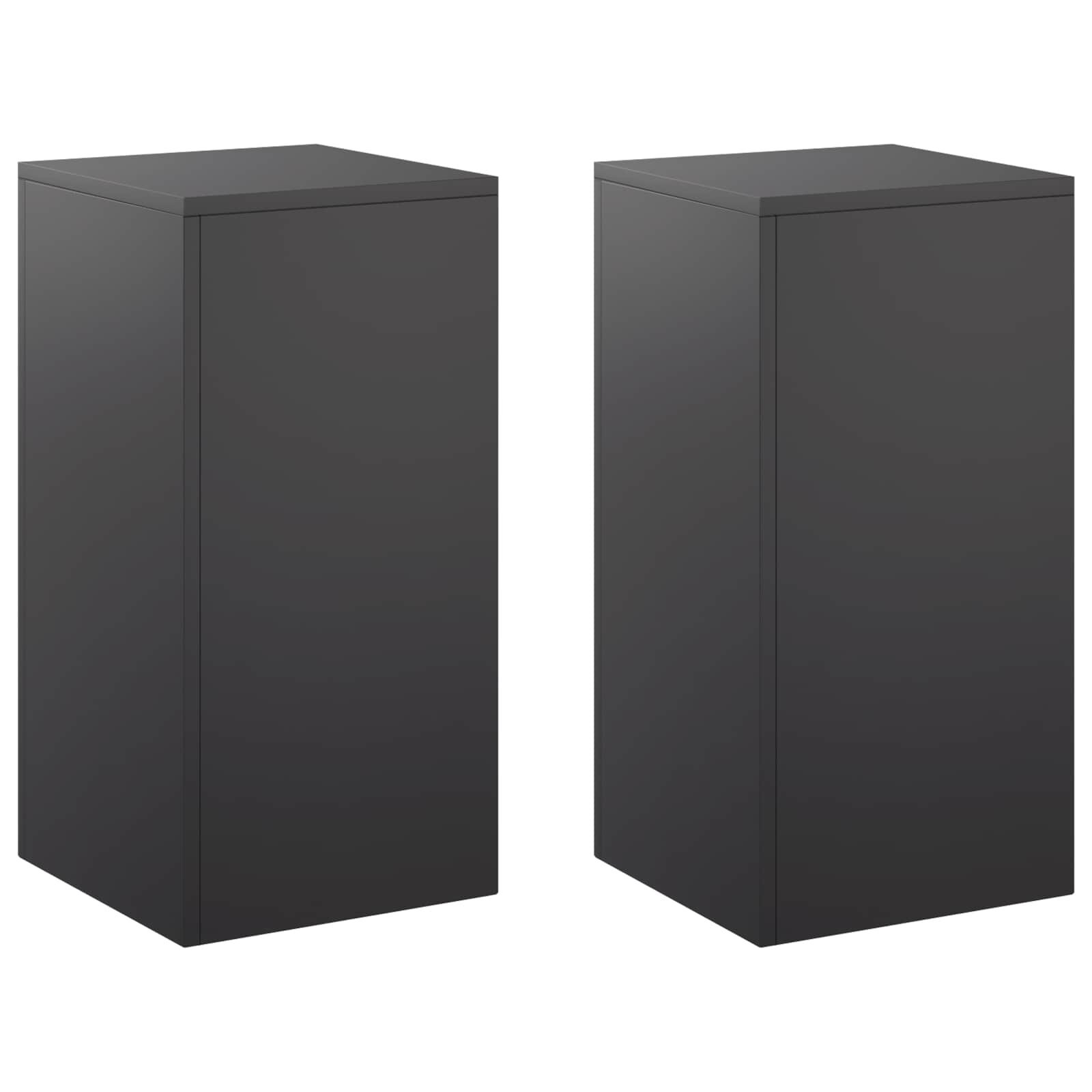 vidaXL Стойка за растения 2 pcs Черно 30 x 30 x 60 cm Стомана