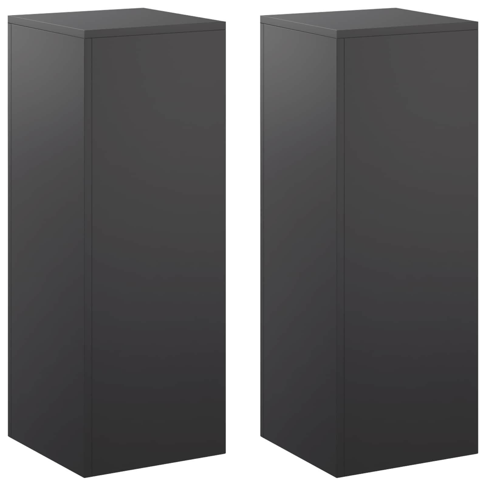 vidaXL Стойка за растения 2 pcs Черно 30 x 30 x 80 cm Стомана