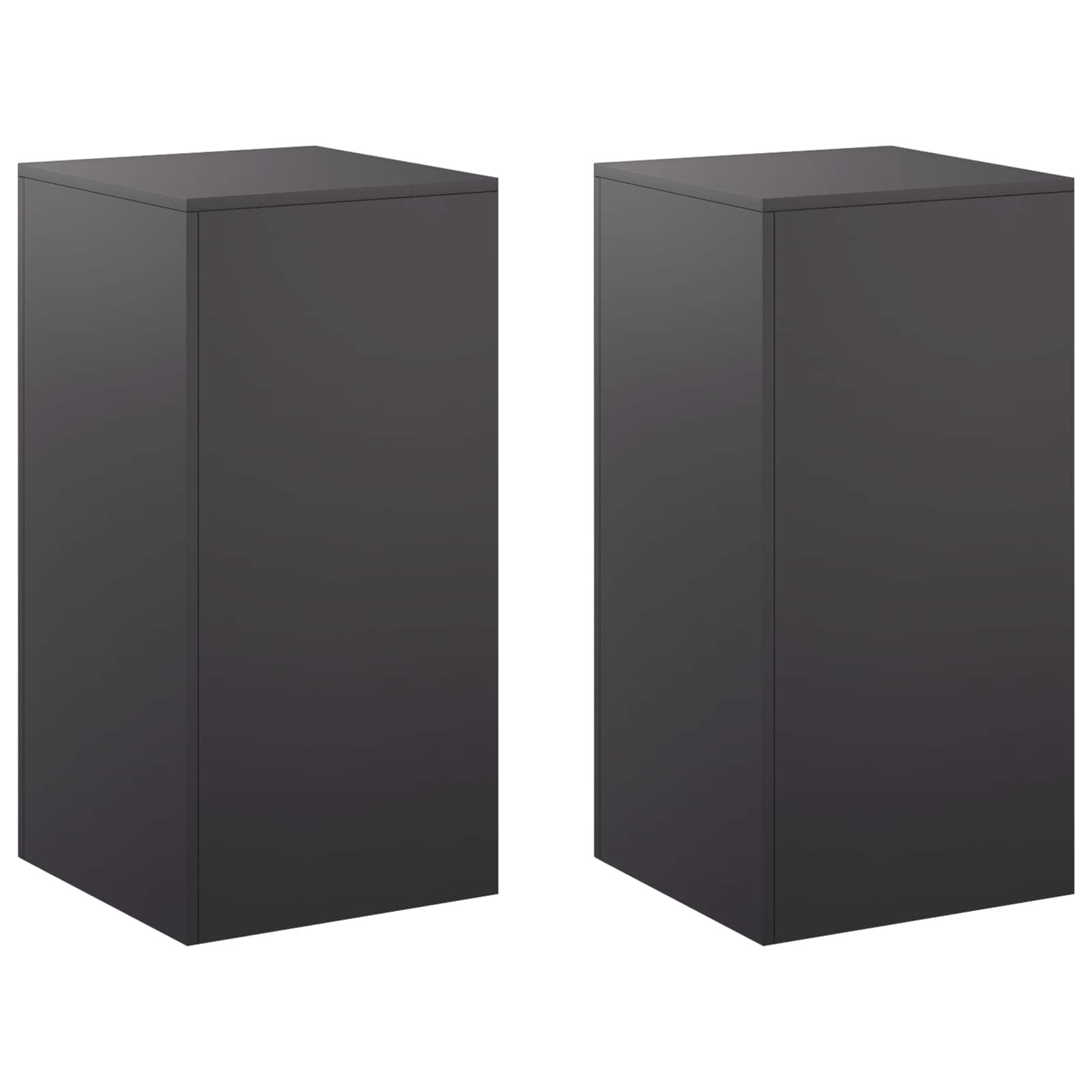vidaXL Стойка за растения 2 pcs Черно 40 x 40 x 80 cm Стомана