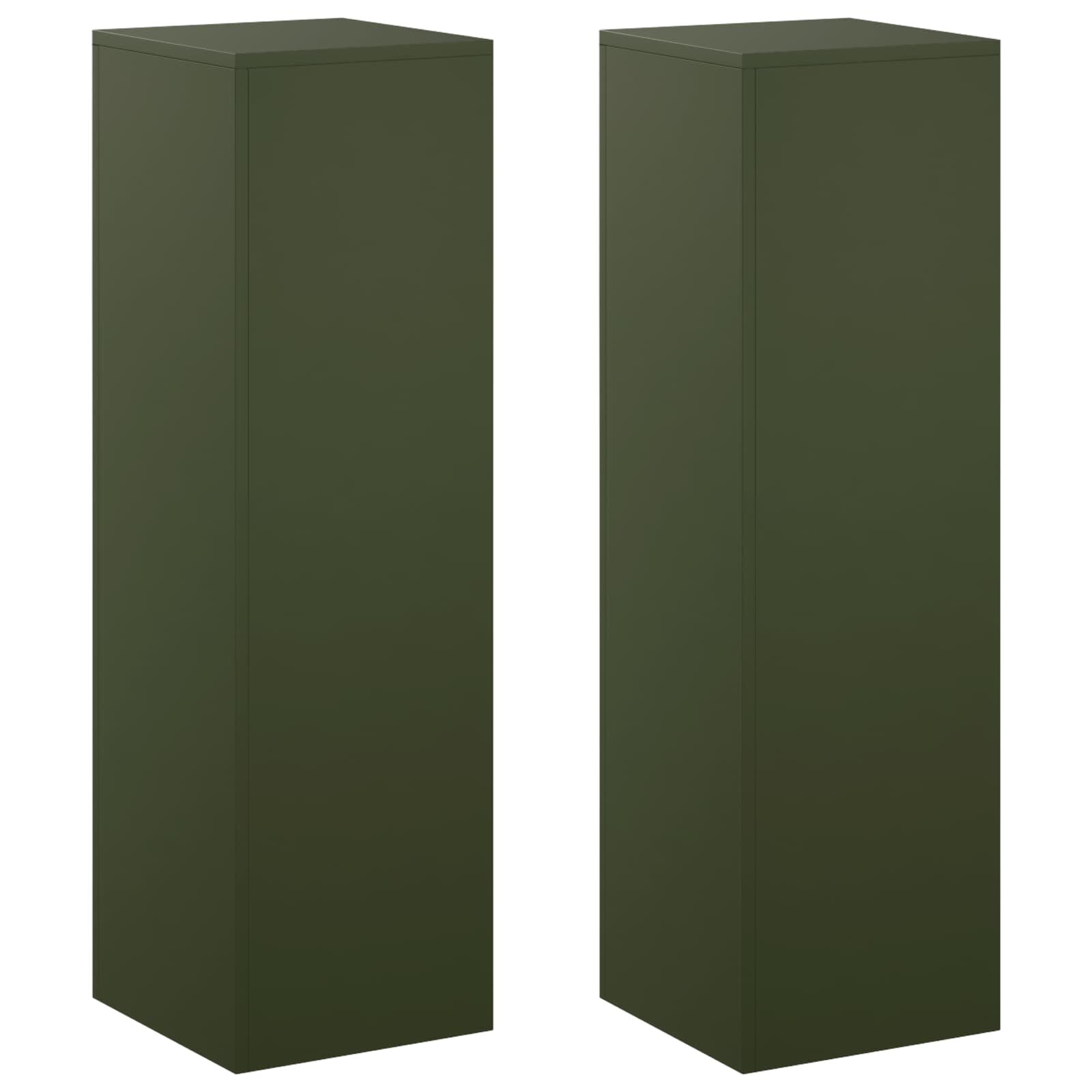 vidaXL Стойка за растения 2 pcs Маслиненозелено 30 x 30 x 100 см