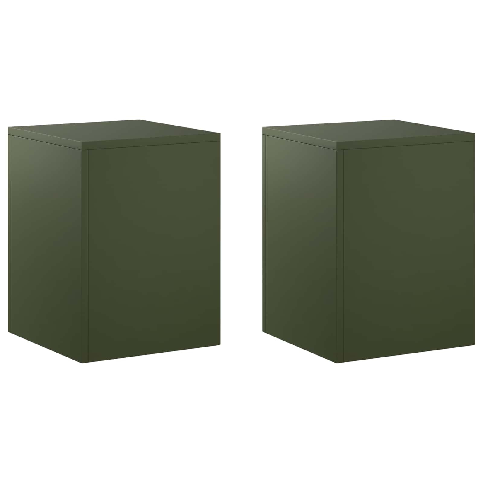 vidaXL Стойка за растения 2 pcs Маслиненозелено 30 x 30 x 40 cm