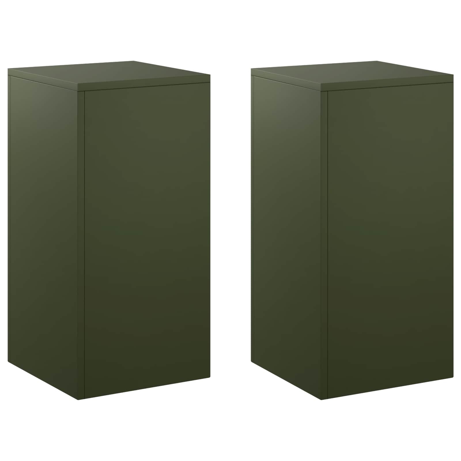 vidaXL Стойка за растения 2 pcs Маслиненозелено 30 x 30 x 60 cm