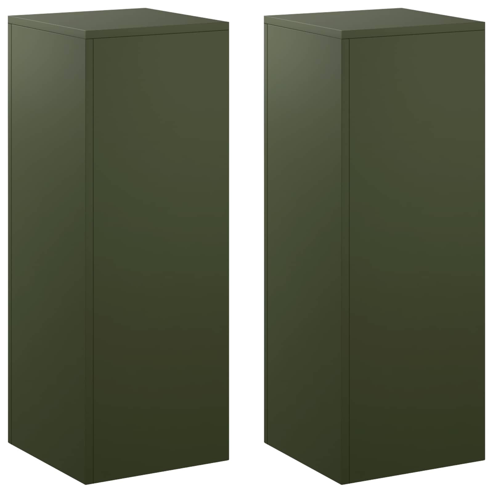 vidaXL Стойка за растения 2 pcs Маслиненозелено 30 x 30 x 80 cm