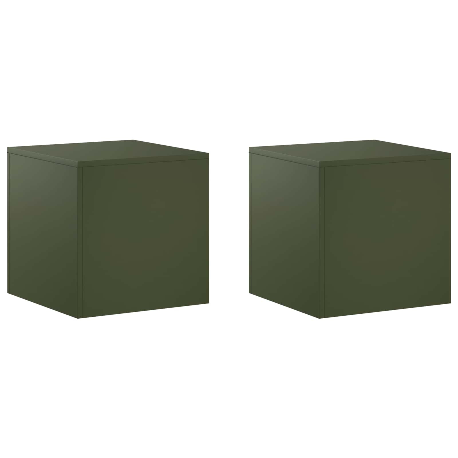 vidaXL Стойка за растения 2 pcs Маслиненозелено 40 x 40 x 40 cm