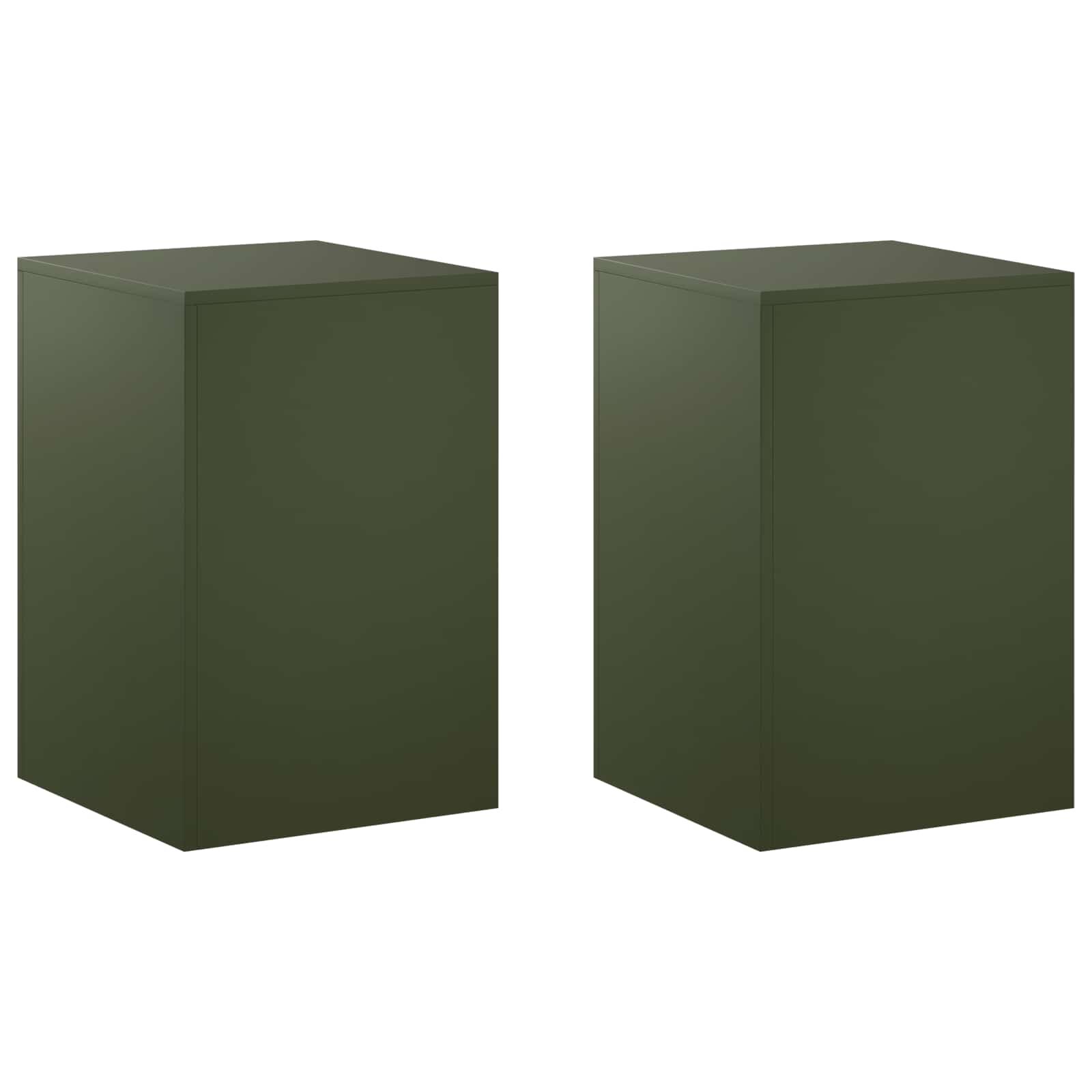 vidaXL Стойка за растения 2 pcs Маслиненозелено 40 x 40 x 60 cm