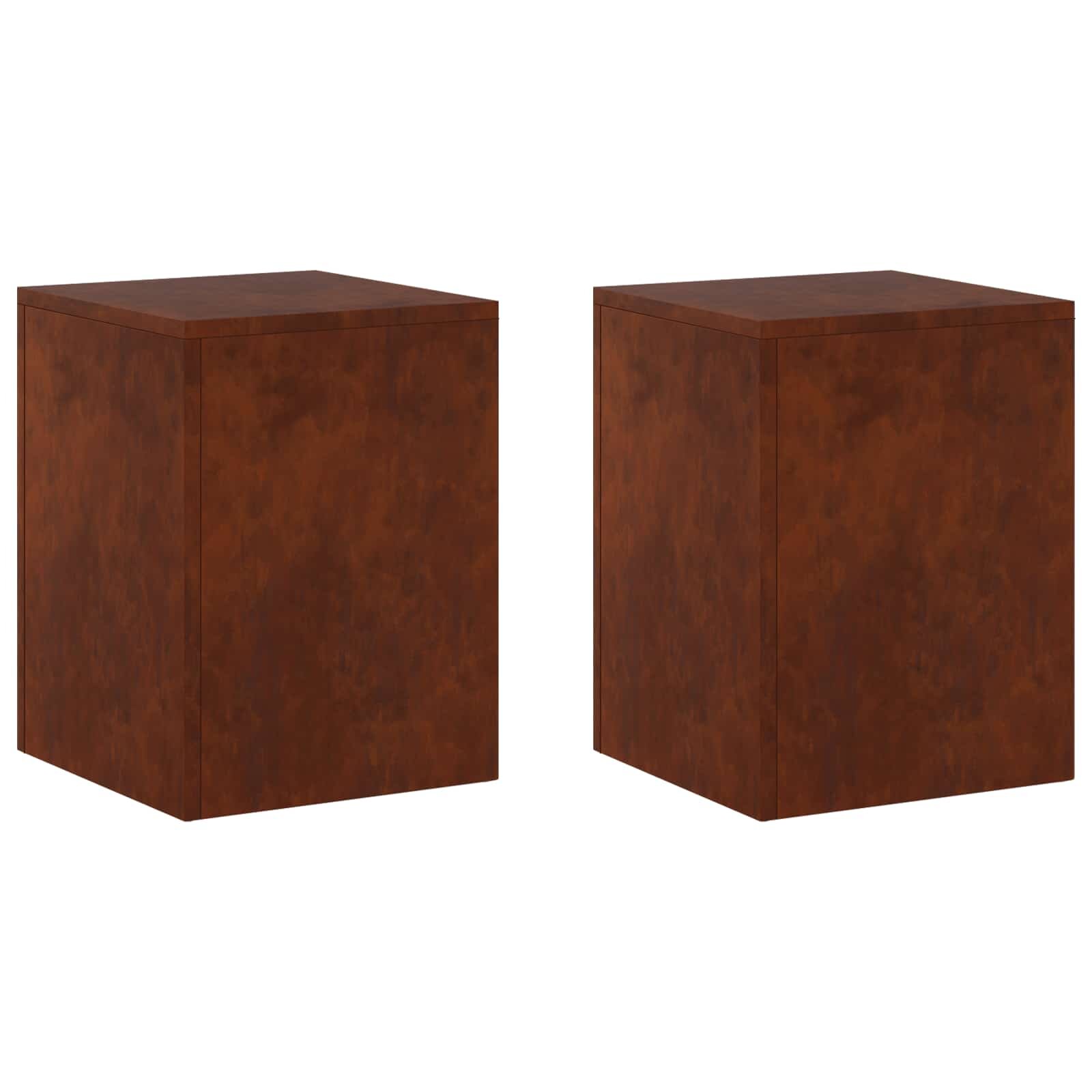 vidaXL Стойка за растения 2 pcs Ръждясало 30 x 30 x 40 cm