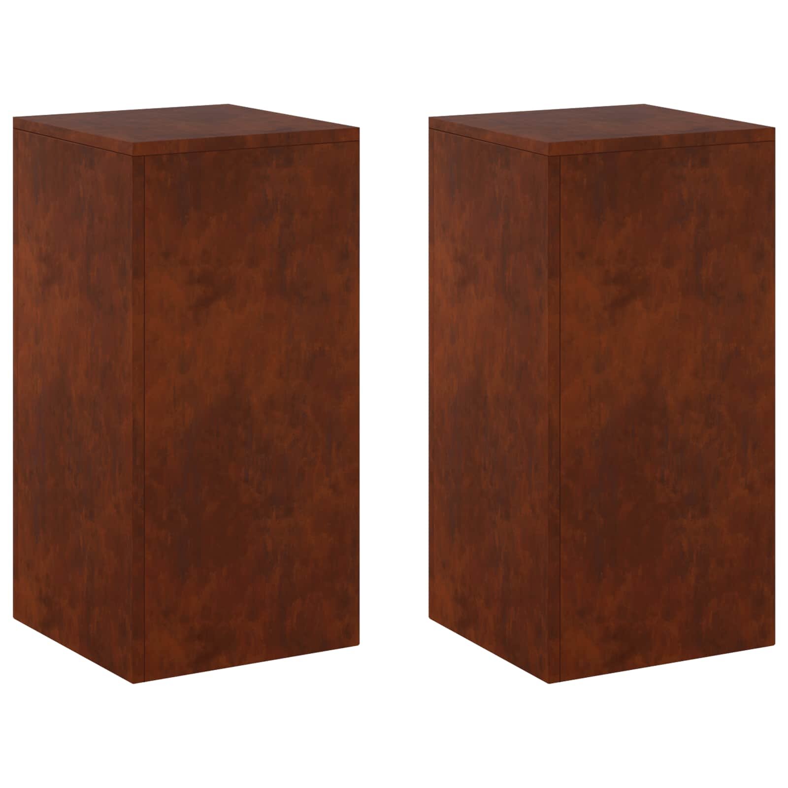 vidaXL Стойка за растения 2 pcs Ръждясало 30 x 30 x 60 cm