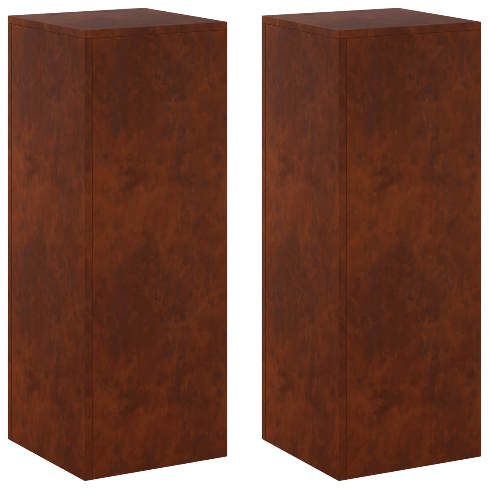 vidaXL Стойка за растения 2 pcs Ръждясало 30 x 30 x 80 cm