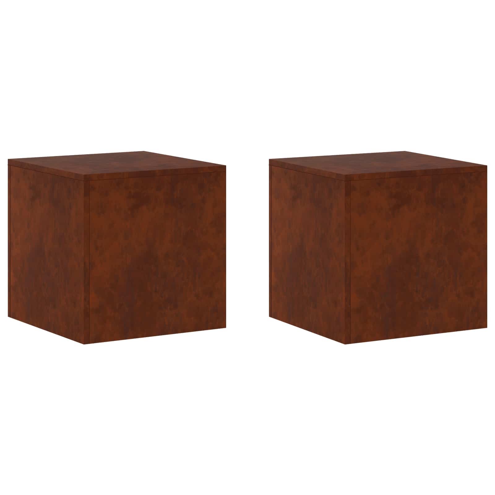vidaXL Стойка за растения 2 pcs Ръждясало 40 x 40 x 40 cm
