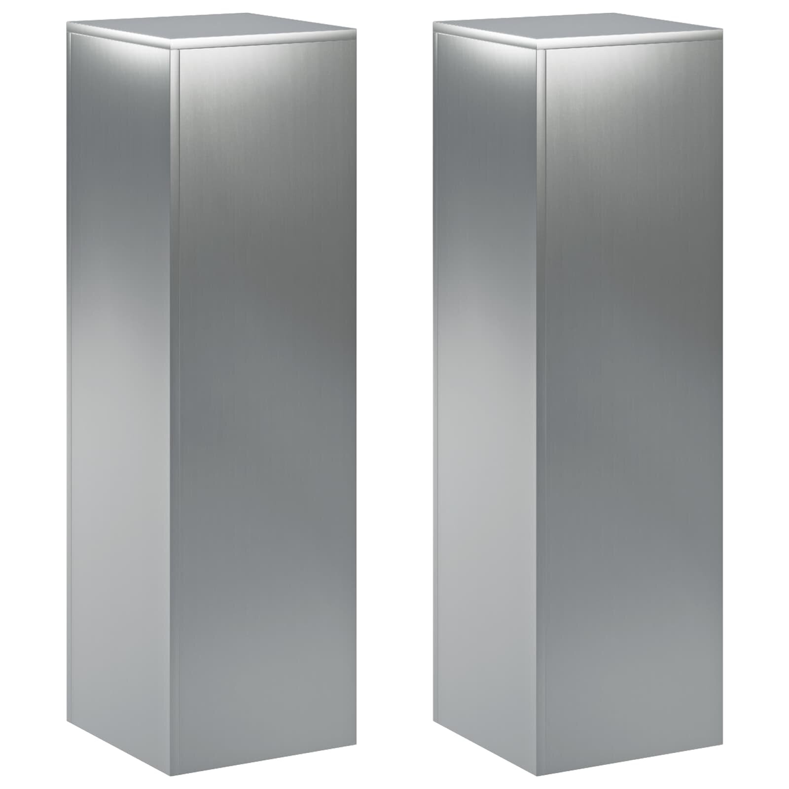 vidaXL Стойка за растения 2 pcs Сребристо 30 x 30 x 100 см
