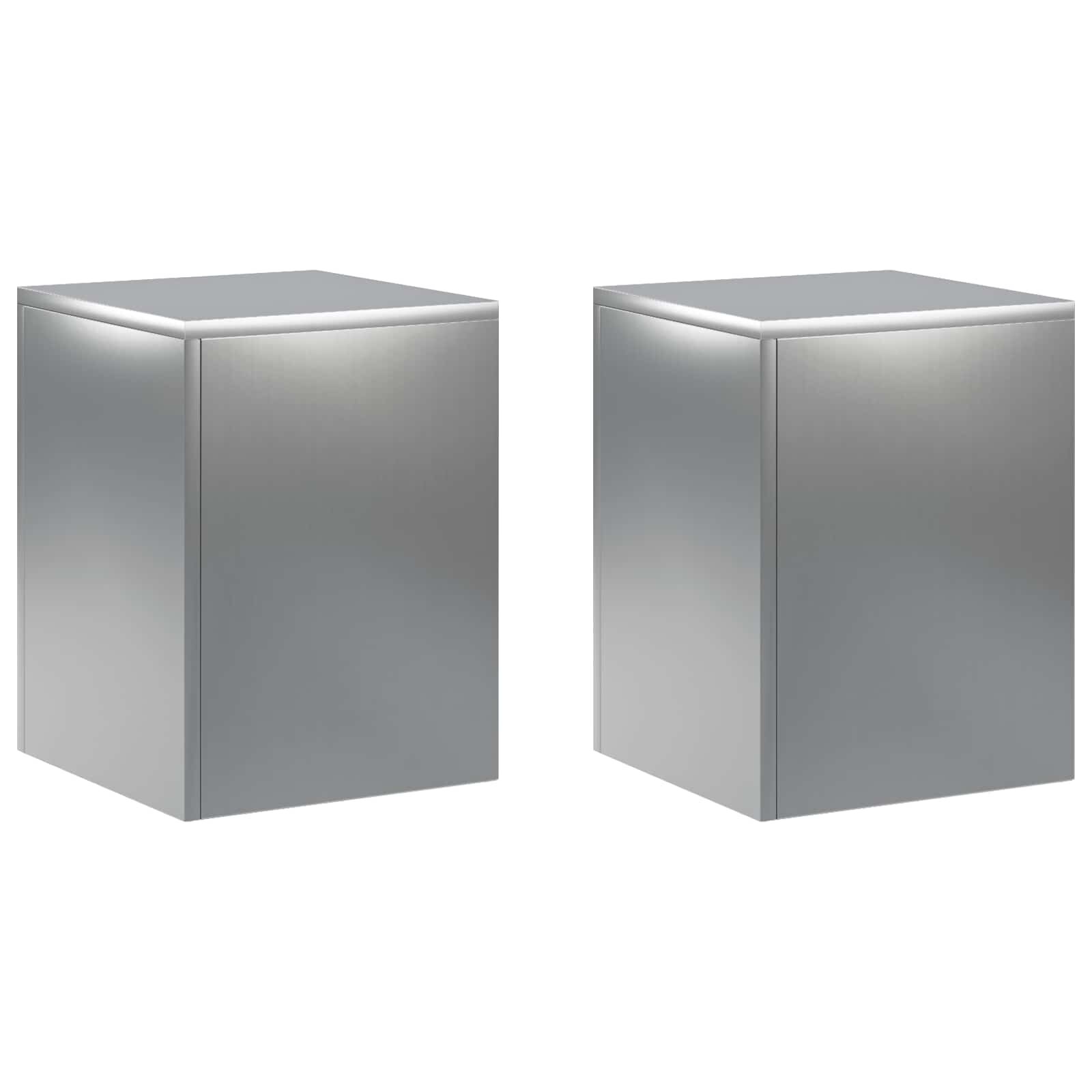 vidaXL Стойка за растения 2 pcs Сребристо 30 x 30 x 40 cm