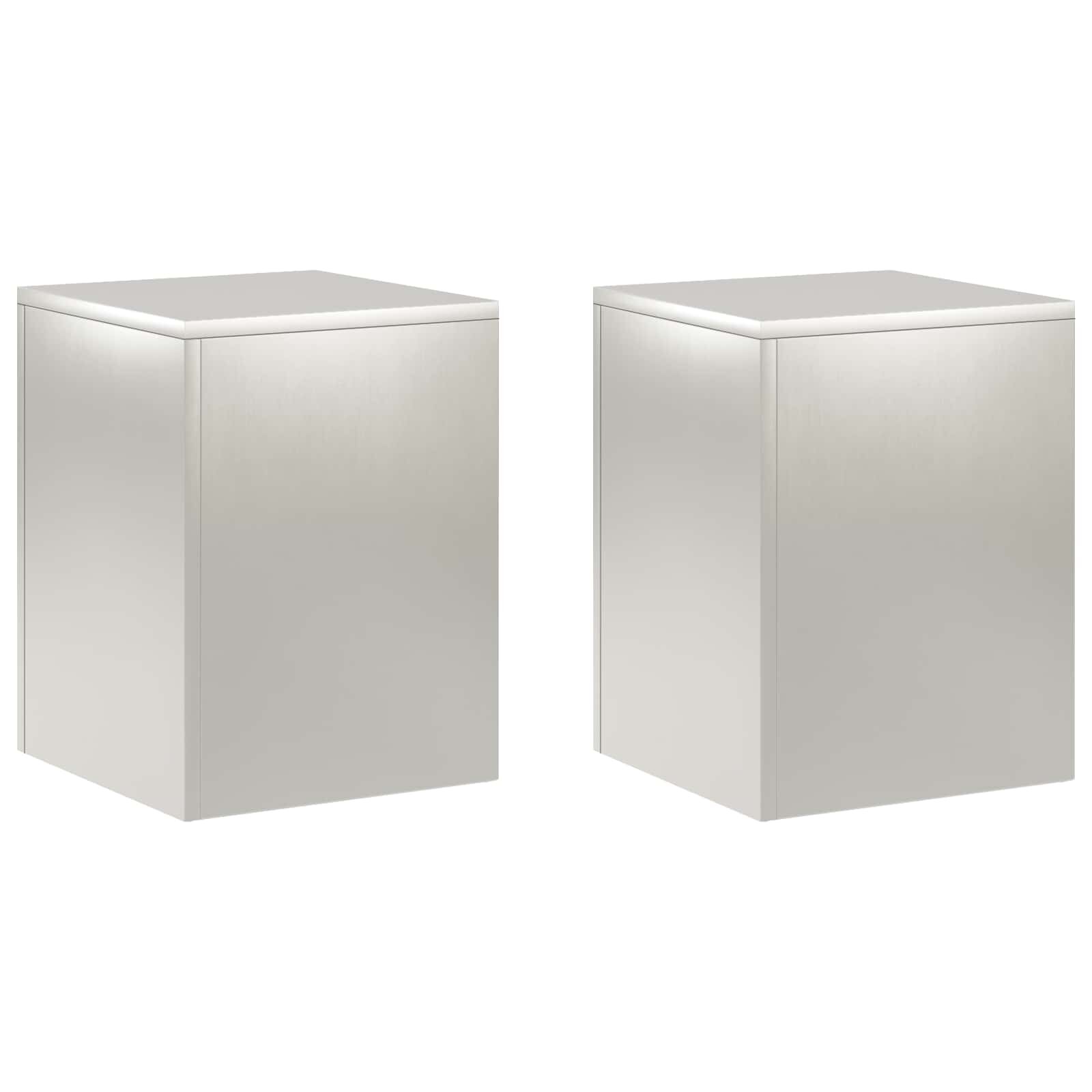 vidaXL Стойка за растения 2 pcs Сребристо 30 x 30 x 40 cm Стомана