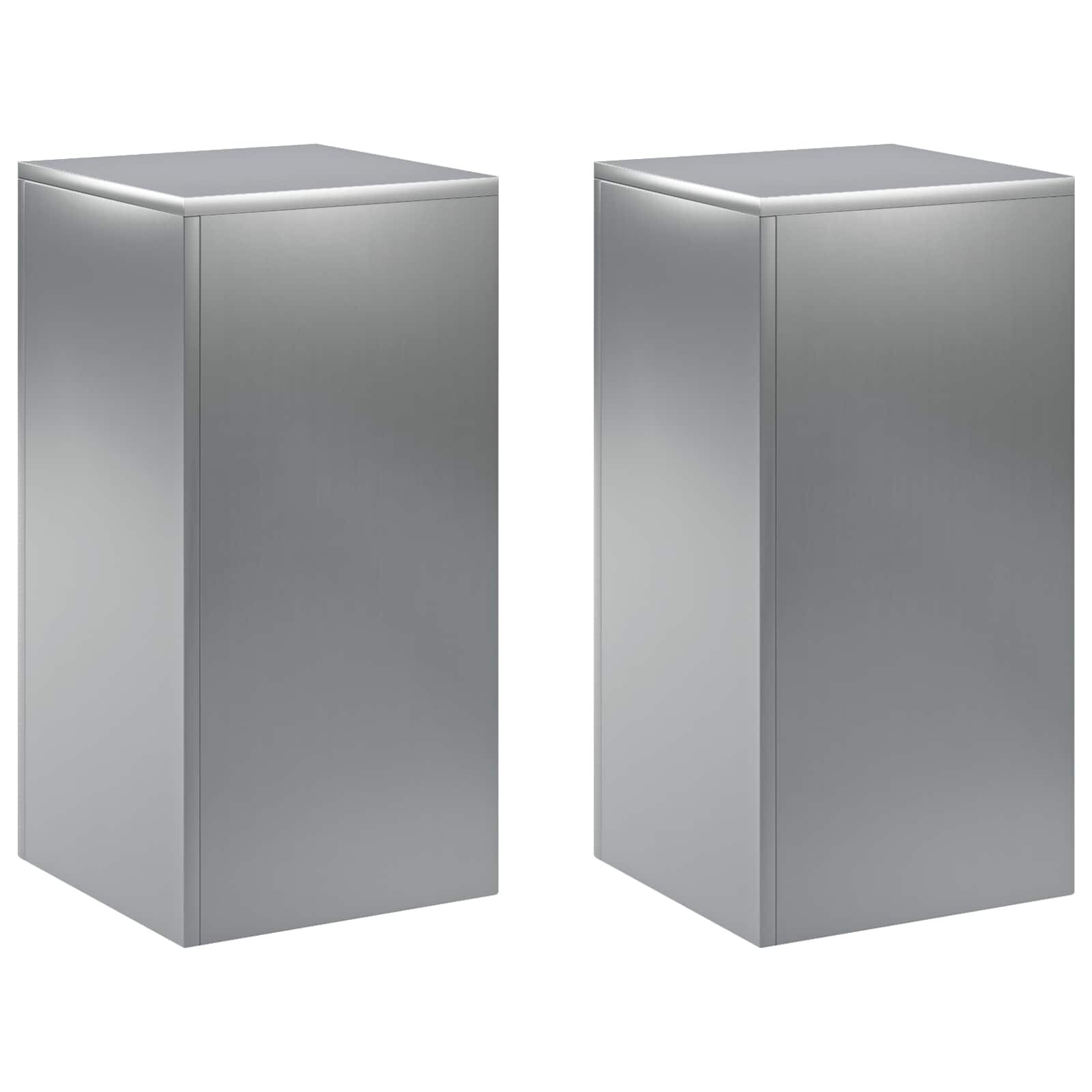 vidaXL Стойка за растения 2 pcs Сребристо 30 x 30 x 60 cm