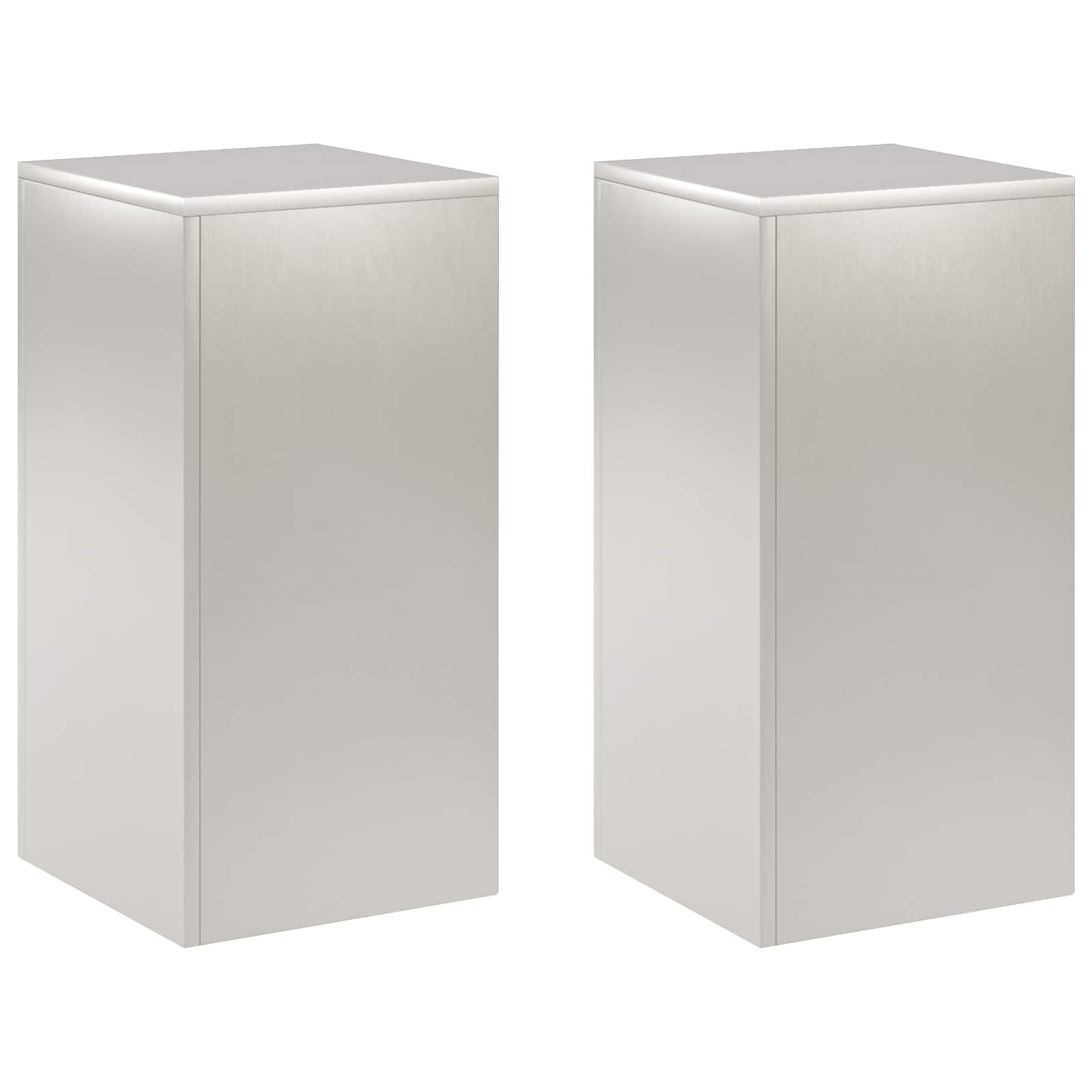 vidaXL Стойка за растения 2 pcs Сребристо 30 x 30 x 60 cm Стомана