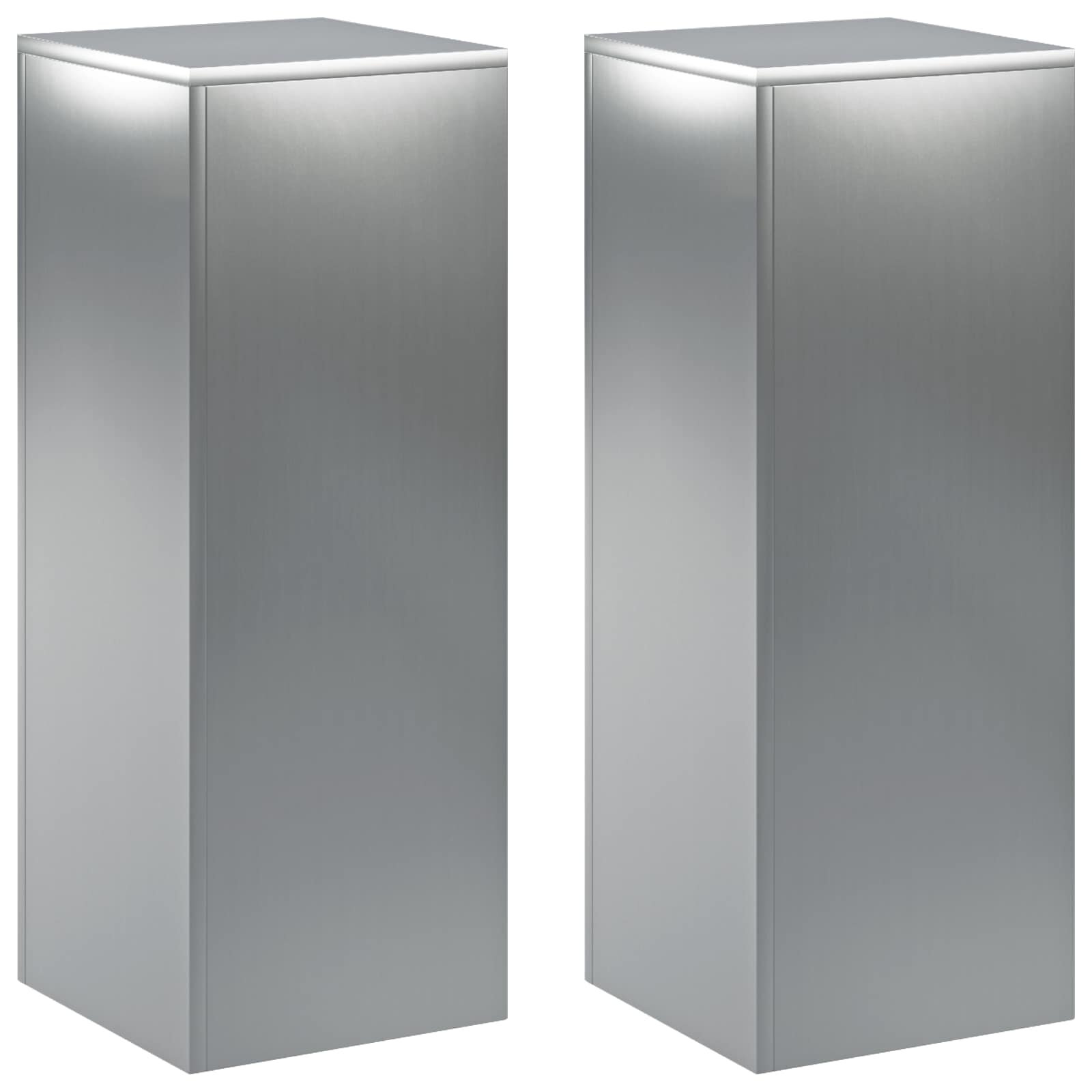 vidaXL Стойка за растения 2 pcs Сребристо 30 x 30 x 80 cm