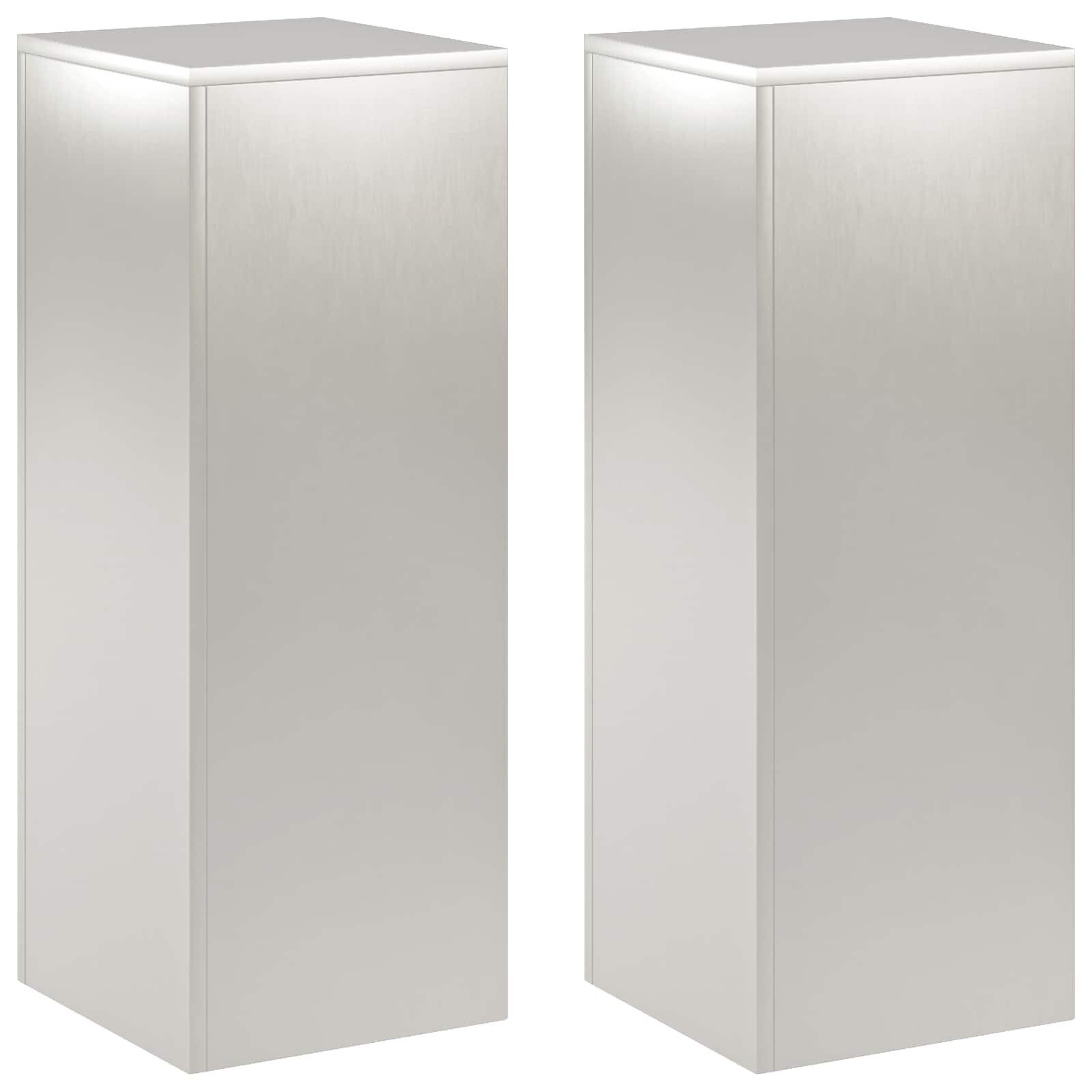 vidaXL Стойка за растения 2 pcs Сребристо 30 x 30 x 80 cm Стомана