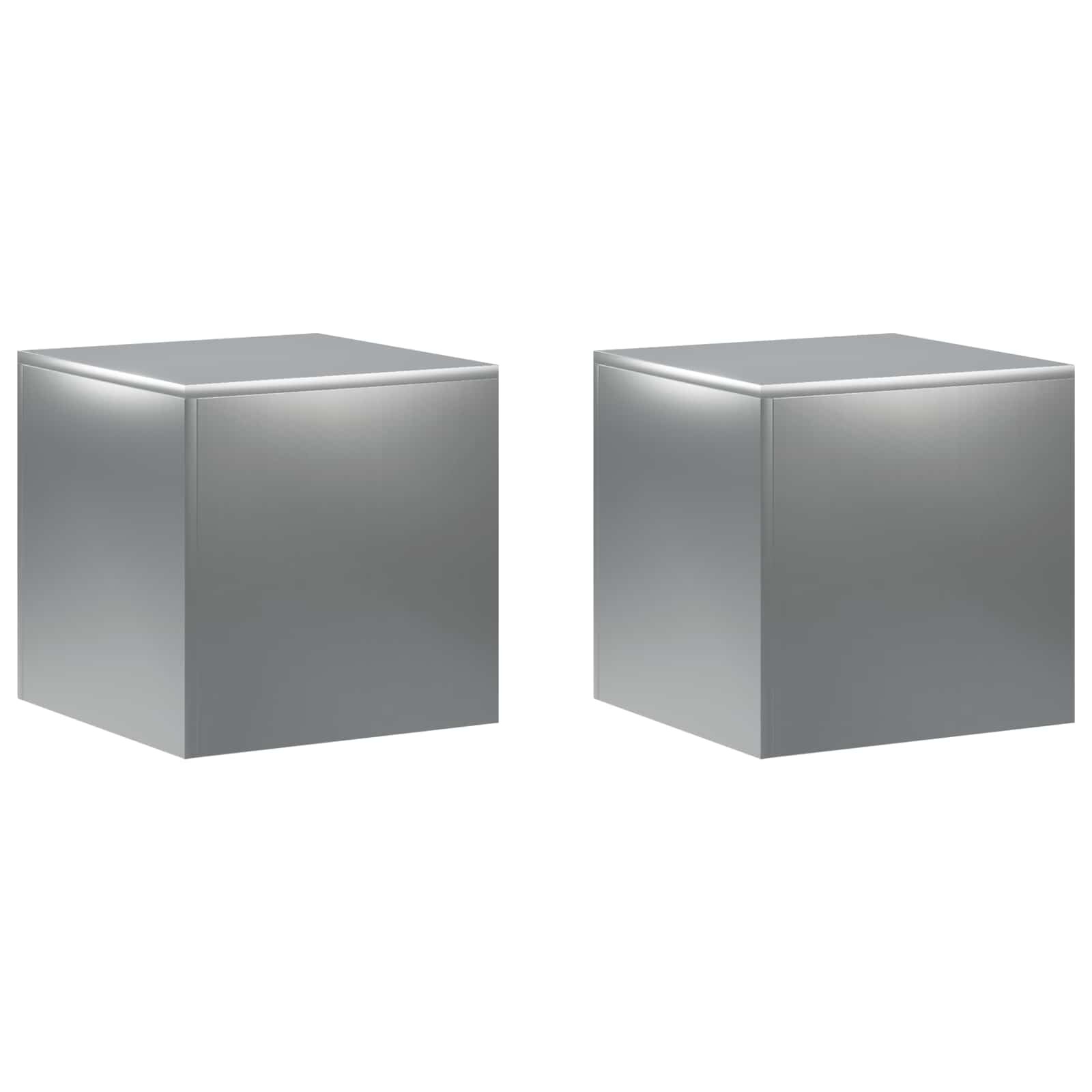 vidaXL Стойка за растения 2 pcs Сребристо 40 x 40 x 40 cm