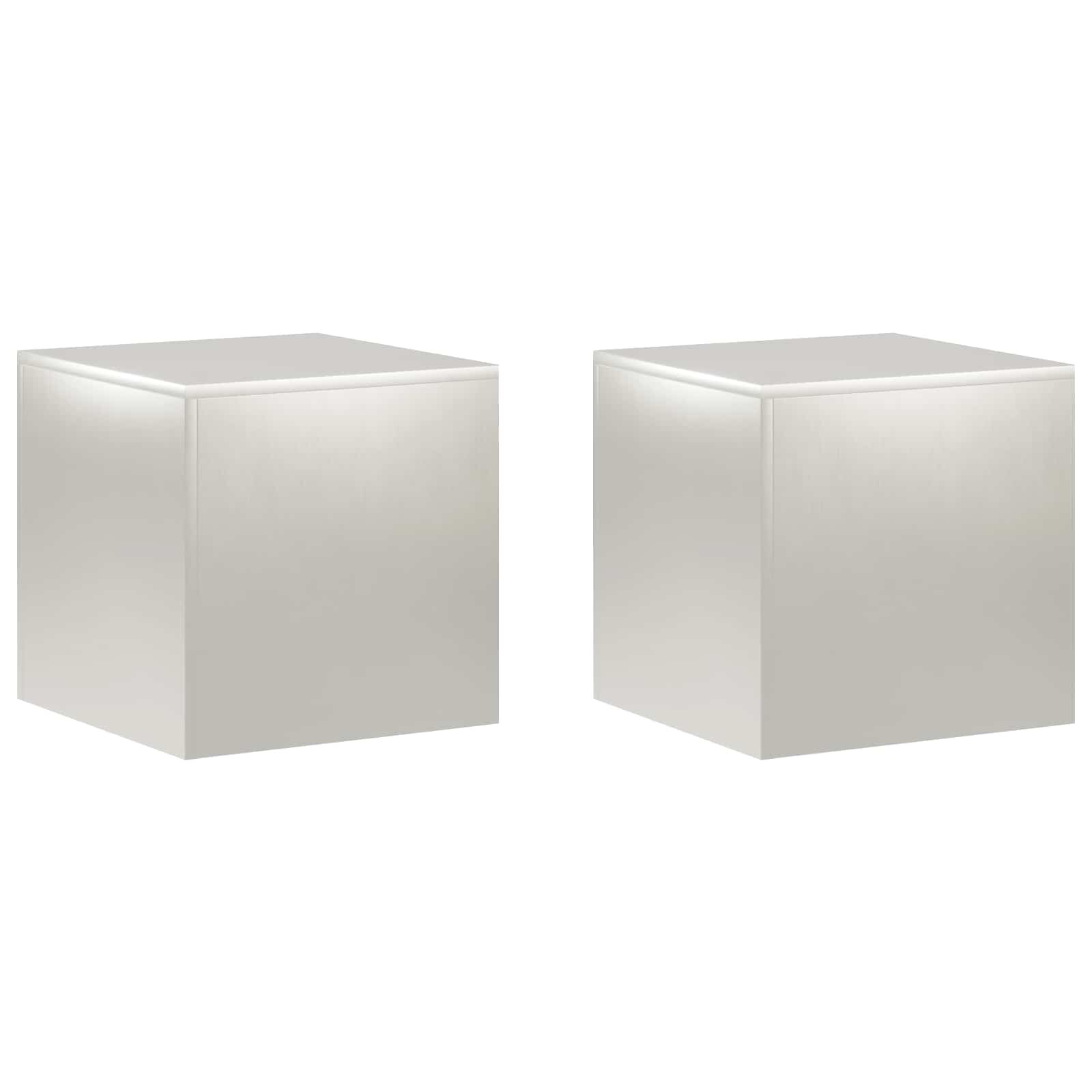vidaXL Стойка за растения 2 pcs Сребристо 40 x 40 x 40 cm Стомана