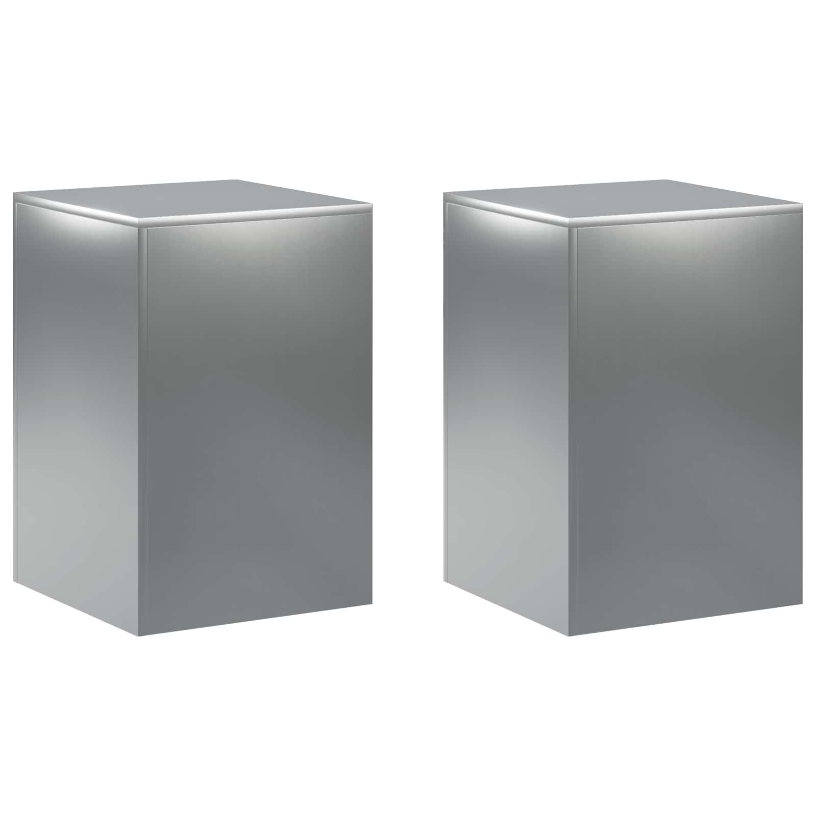 vidaXL Стойка за растения 2 pcs Сребристо 40 x 40 x 60 cm