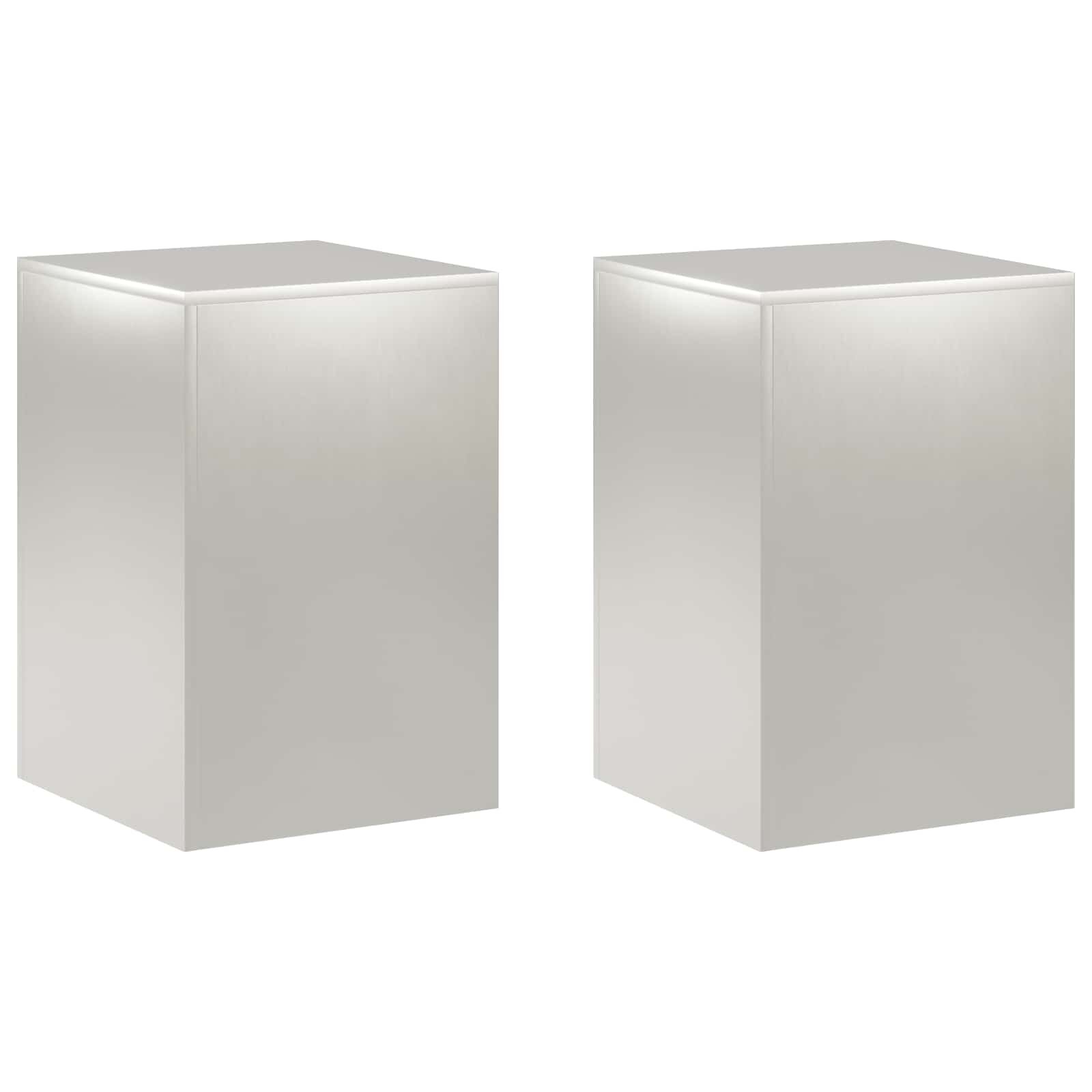 vidaXL Стойка за растения 2 pcs Сребристо 40 x 40 x 60 cm Стомана
