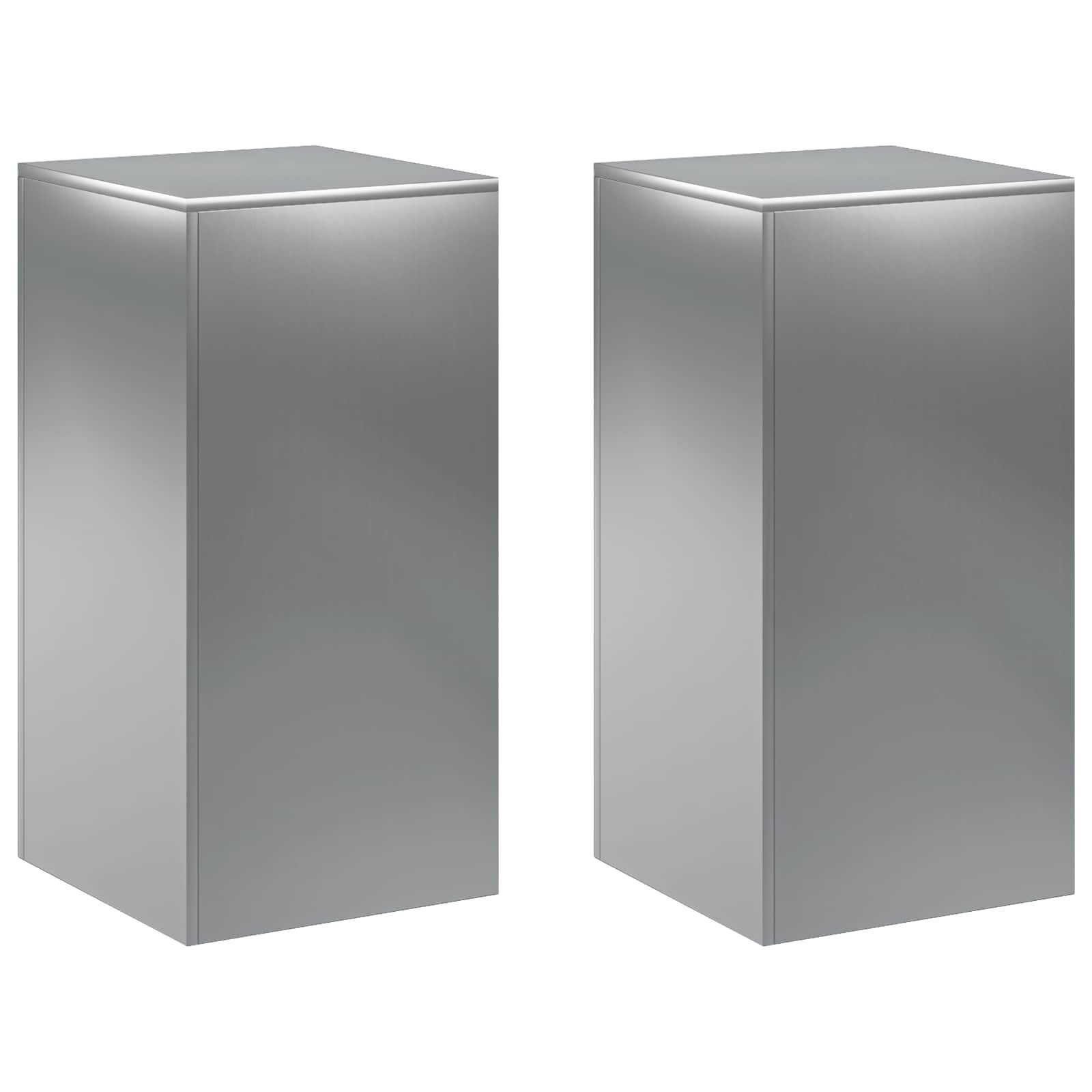 vidaXL Стойка за растения 2 pcs Сребристо 40 x 40 x 80 cm