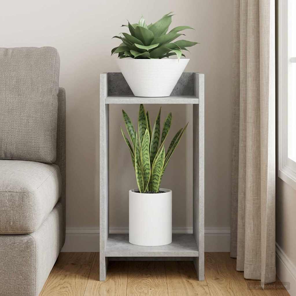 vidaXL Стойка за растения Бетонно сиво 30 x 30 x 60 cm