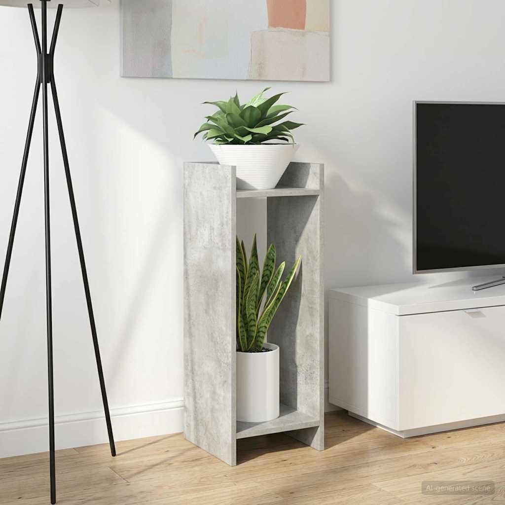 vidaXL Стойка за растения Бетонно сиво 30 x 30 x 80 cm
