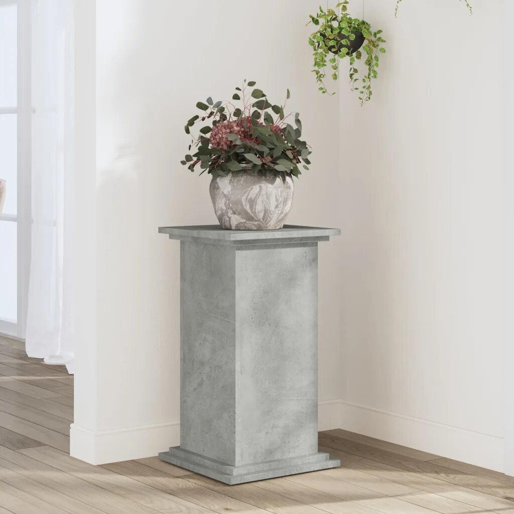 vidaXL Стойка за растения Бетонно сиво 33 x 33 x 60 см