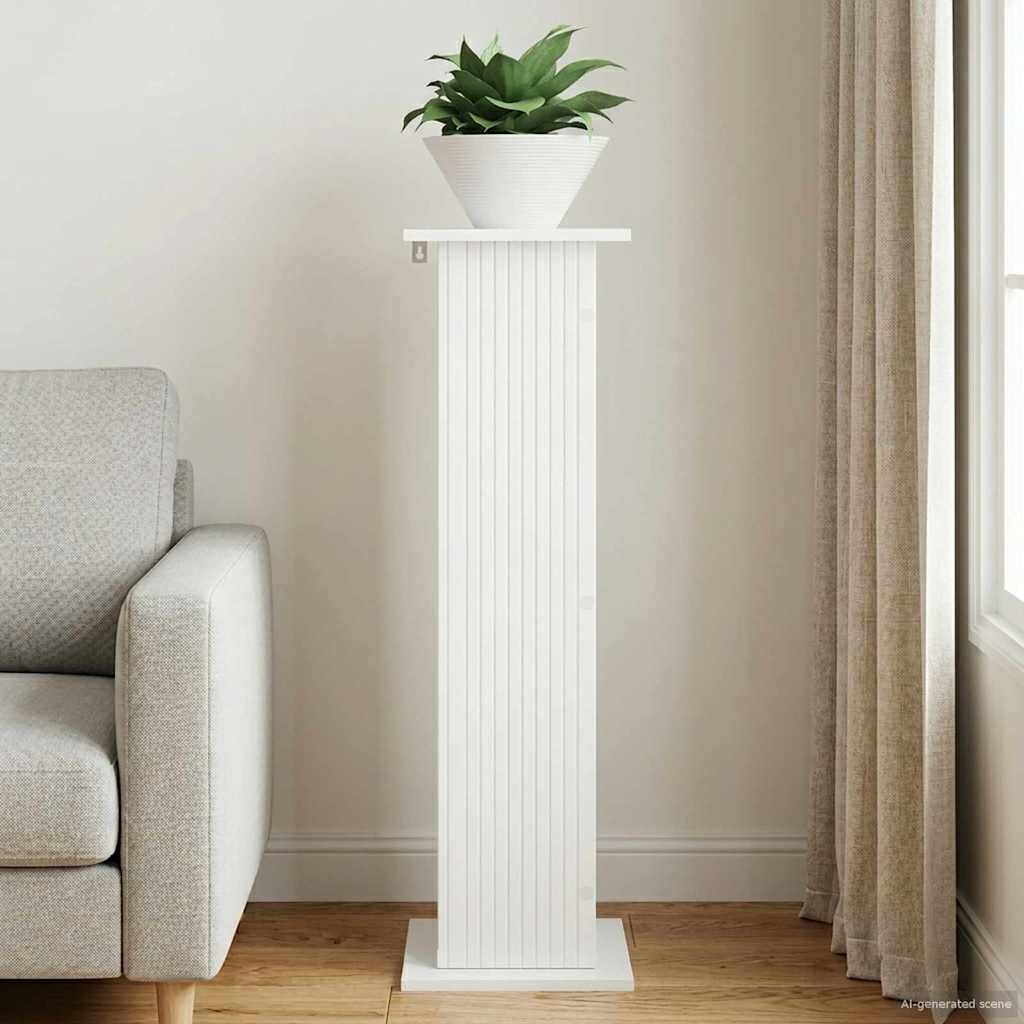 vidaXL Стойка за растения Бял гланц 305 x 30 x 1005 см