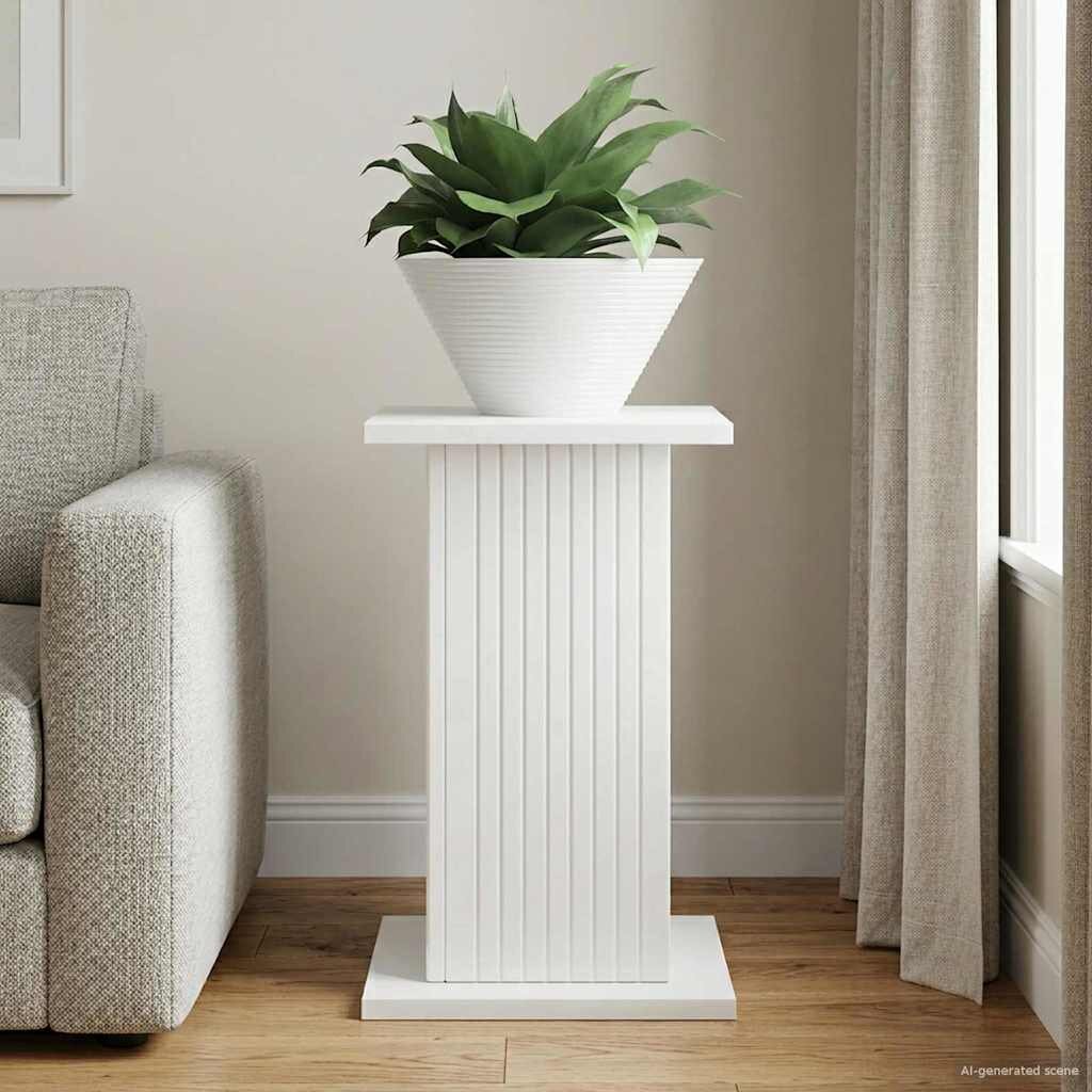 vidaXL Стойка за растения Бял гланц 305 x 30 x 43 см