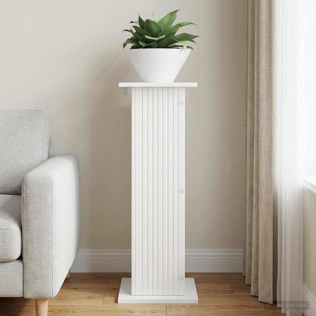 vidaXL Стойка за растения Бял гланц 305 x 30 x 805 см