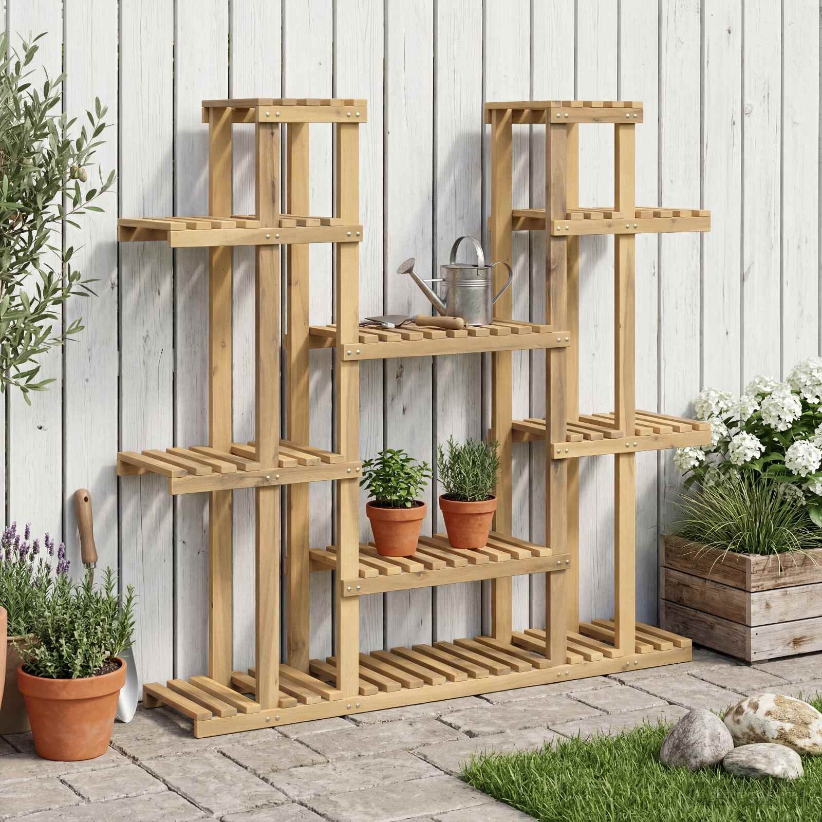 vidaXL Стойка за растения Бяло 123 x 25 x 1145 см