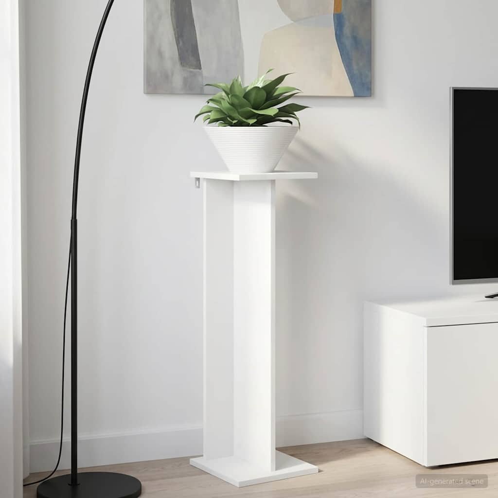 vidaXL Стойка за растения Бяло 25 x 255 x 805 см Инженерна дървесина