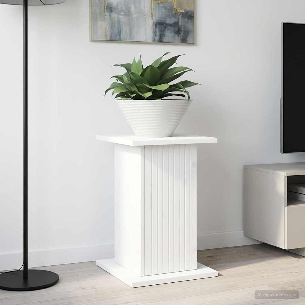 vidaXL Стойка за растения Бяло 305 x 30 x 43 см Инженерна дървесина