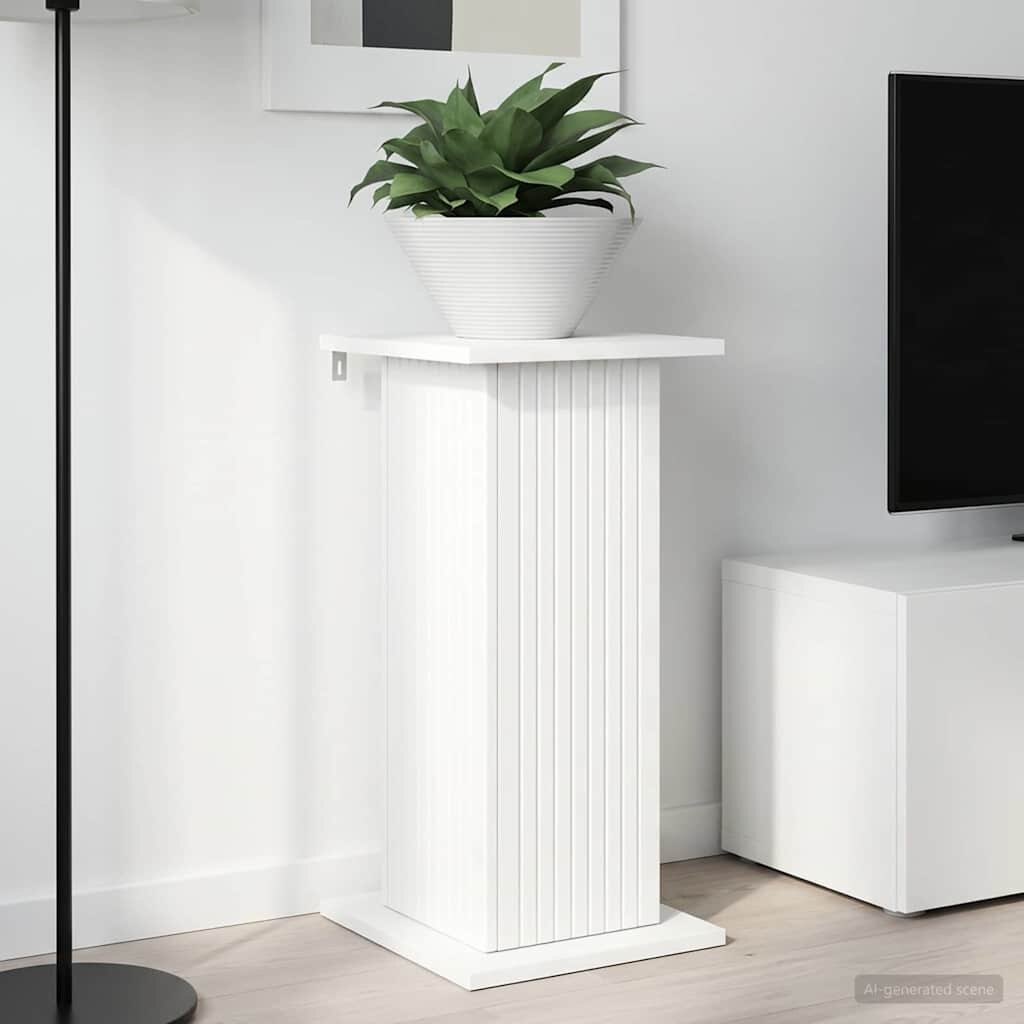 vidaXL Стойка за растения Бяло 305 x 30 x 605 см Инженерна дървесина
