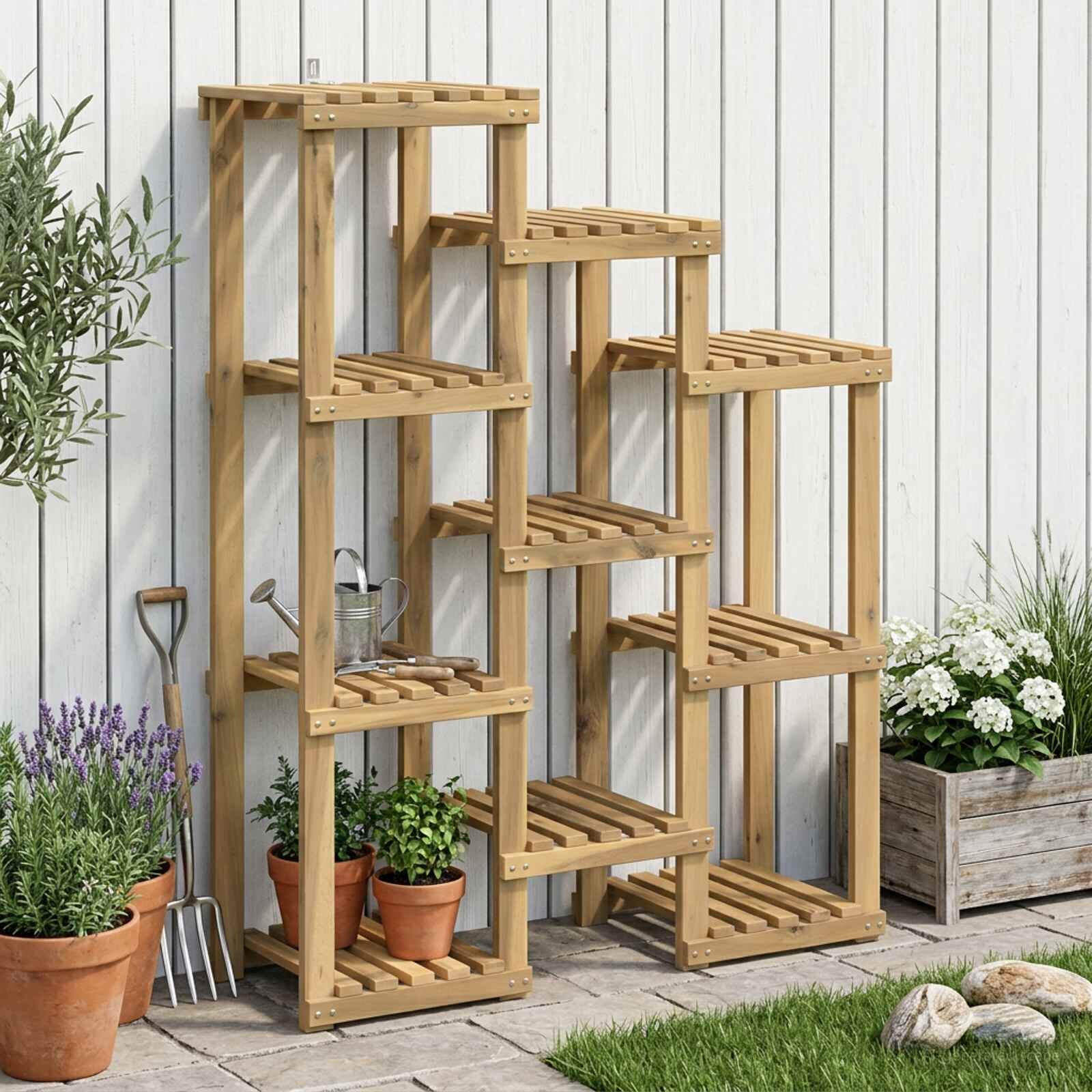 vidaXL Стойка за растения Бяло 85 x 30 x 1145 см