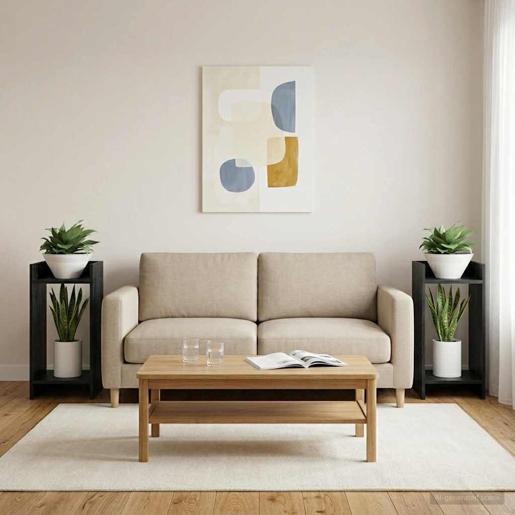 vidaXL Стойка за растения Черен дъб 30 x 30 x 60 cm