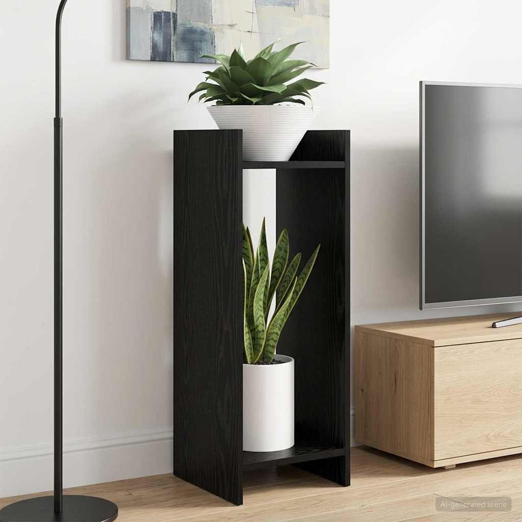 vidaXL Стойка за растения Черен дъб 30 x 30 x 80 cm