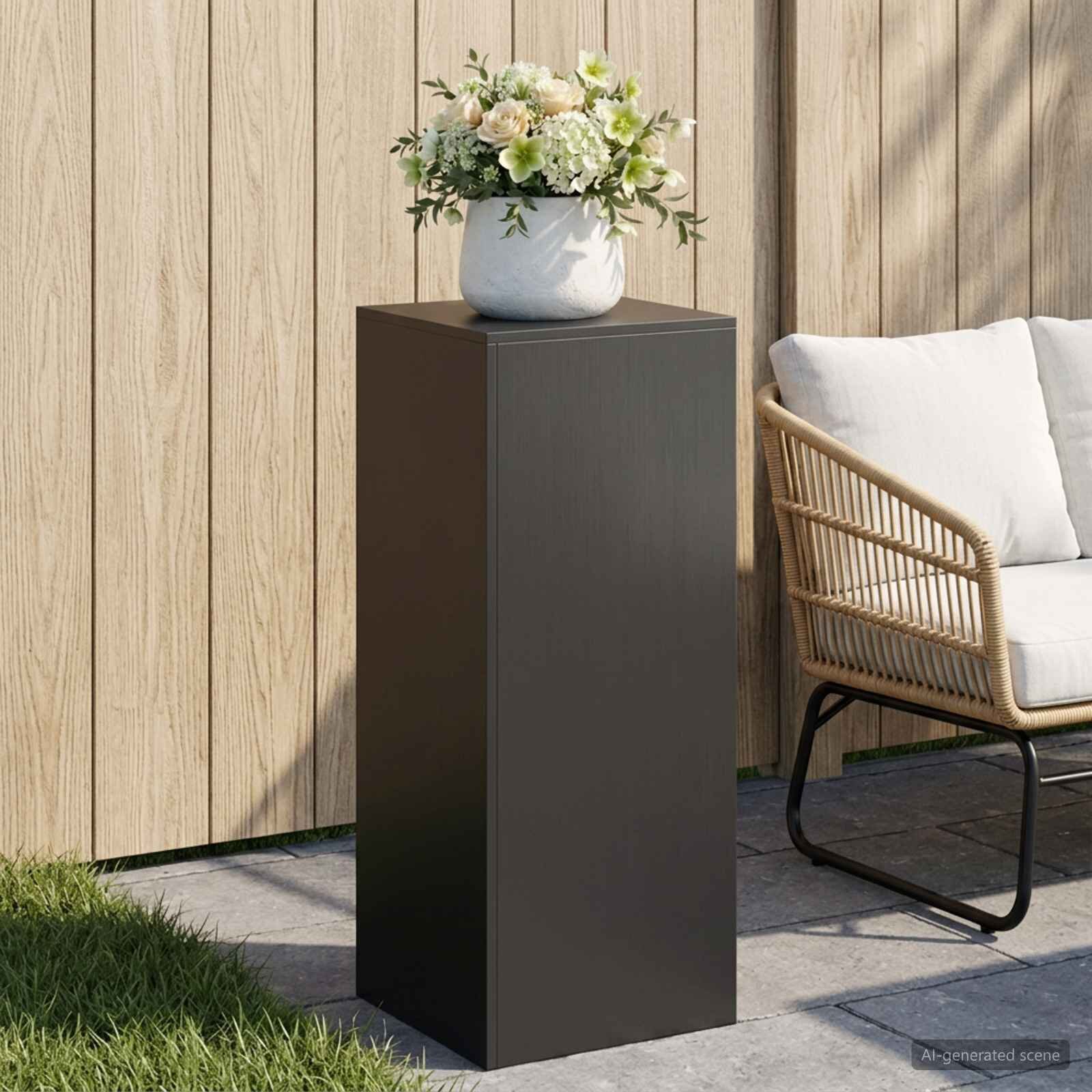 vidaXL Стойка за растения Черно 40 x 40 x 100 cm Стомана