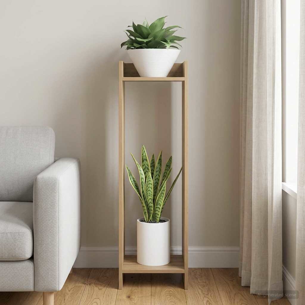 vidaXL Стойка за растения Дъб артизан 30 x 30 x 100 см