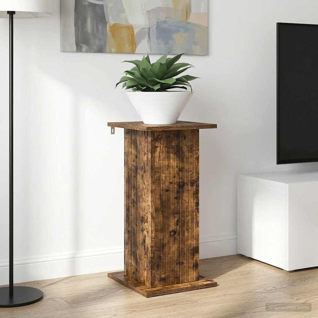 vidaXL Стойка за растения Опушен дъб 305 x 30 x 605 см