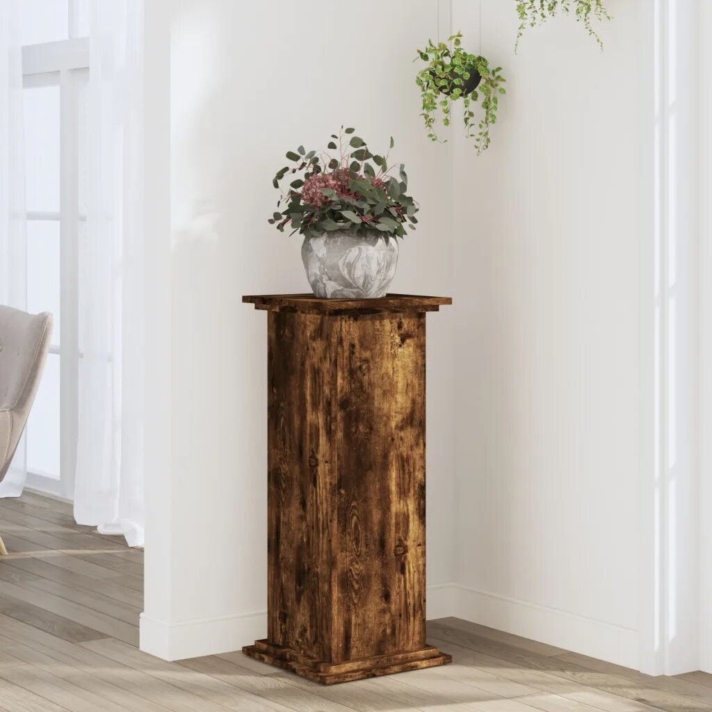 vidaXL Стойка за растения Опушен дъб 33 x 33 x 80 cm