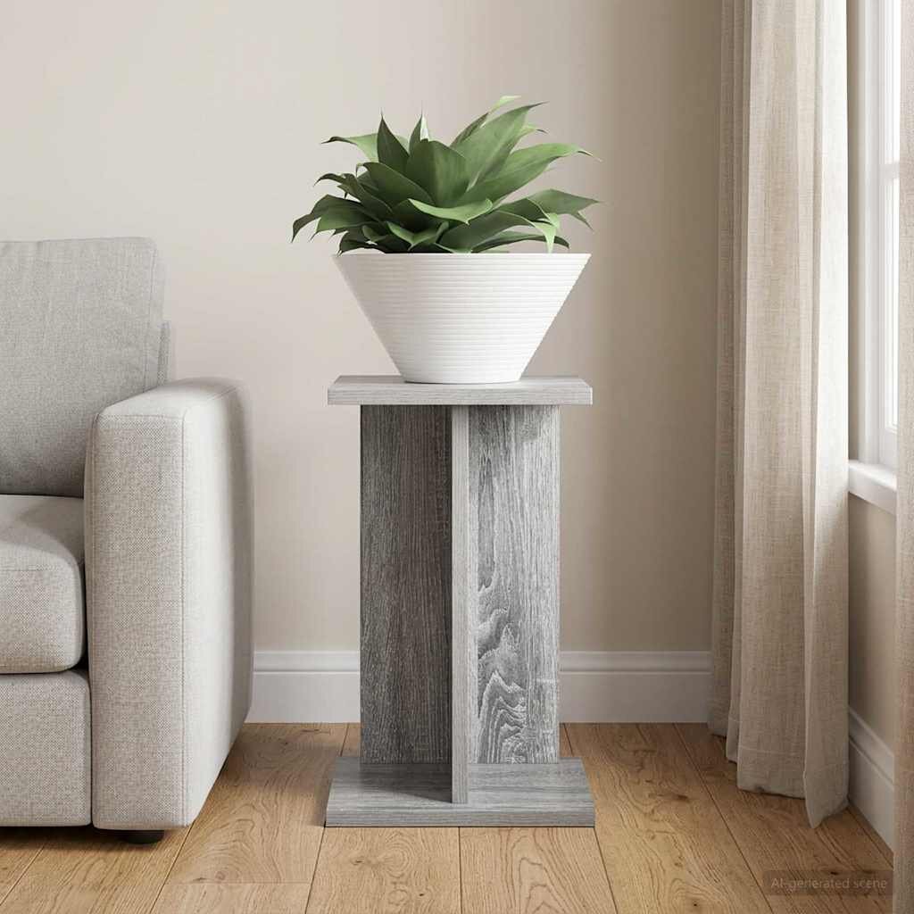 vidaXL Стойка за растения Сив Сонома 25 x 255 x 405 см