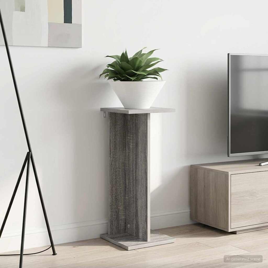 vidaXL Стойка за растения Сив Сонома 25 x 255 x 605 см